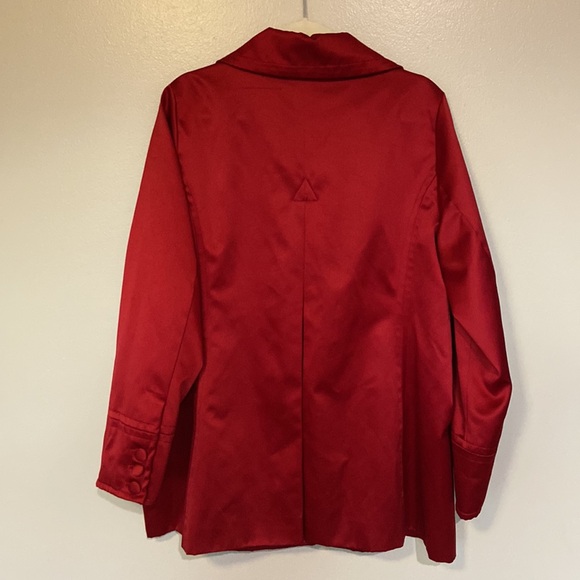 Dennis by Dennis Basso Women’s Red Spring Coat Size Large Festive color, EUC. - Picture 6 of 17